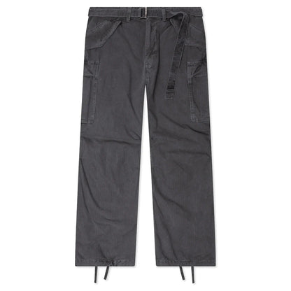 Garment Dye Rip Stop Pants Black