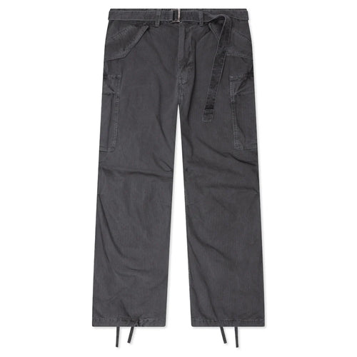 Garment Dye Rip Stop Pants Black