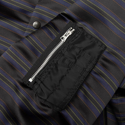 Horizontal Stripe Blouson Black Navy