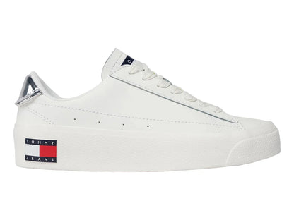 Tenis Tommy Hilfiger TJW Vulc Leather Plat Ecru para Mujer
