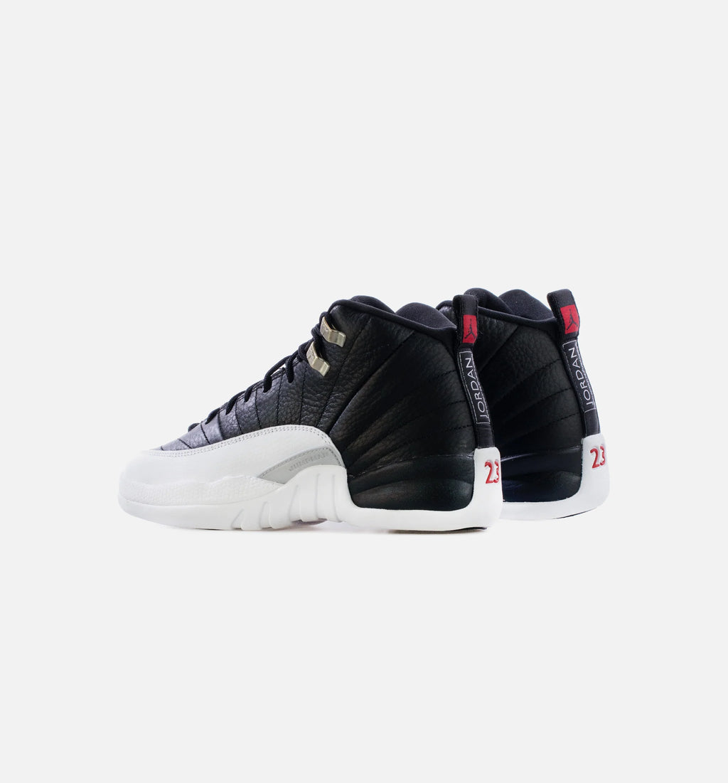 Air Jordan 12 Playoffs Grade School Lifestyle Shoe Black White