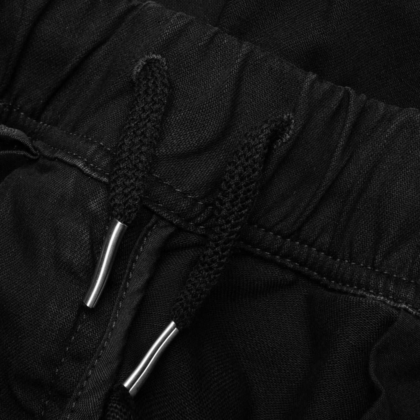 Elasticated Wait Zip Off Denim Pants Black