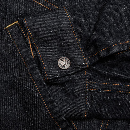 Zip Up Denim Work Jacket Indigo