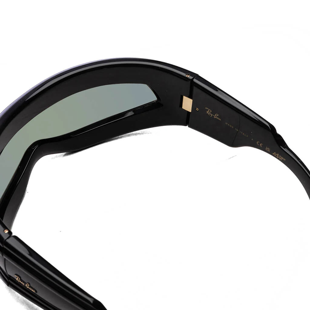 Ray Ban x AAP Rocky Ultra Wrap 001 Black Green Mirror Silver