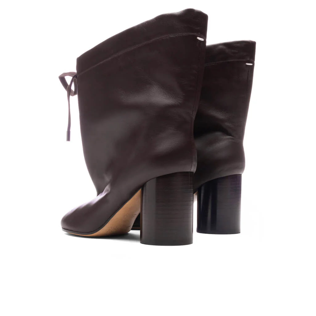 Brown Tabi Drawstring Ankle Boots Chic Brown Chic Brown