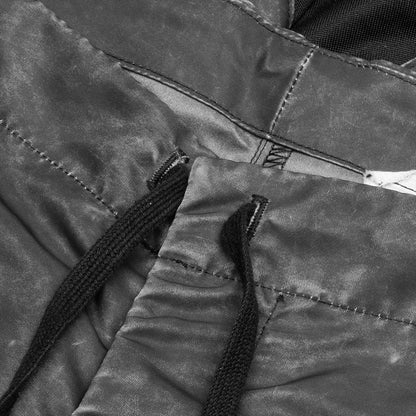 Washed Satin 50 50 Long Slim Pant Black