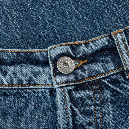 5 Pocket Straight Leg Trousers Mid Blue