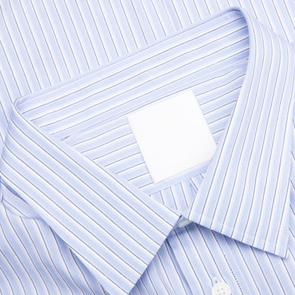 Crest Logo Stripe Shirt Light Blue