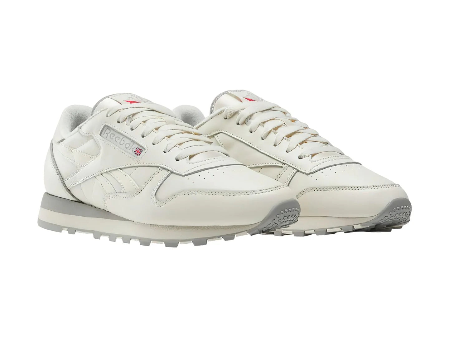 Tenis Reebok Classic Leather Blanco Hueso y Gris para Hombre