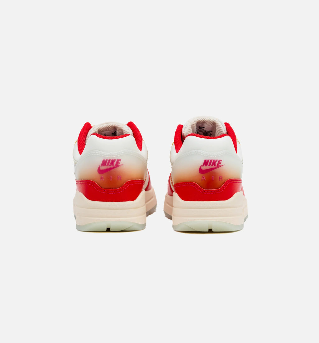 Air Max 1 Soft Vinyl Womens Lifestyle Shoe Sail Metallic Silver Siren Red
