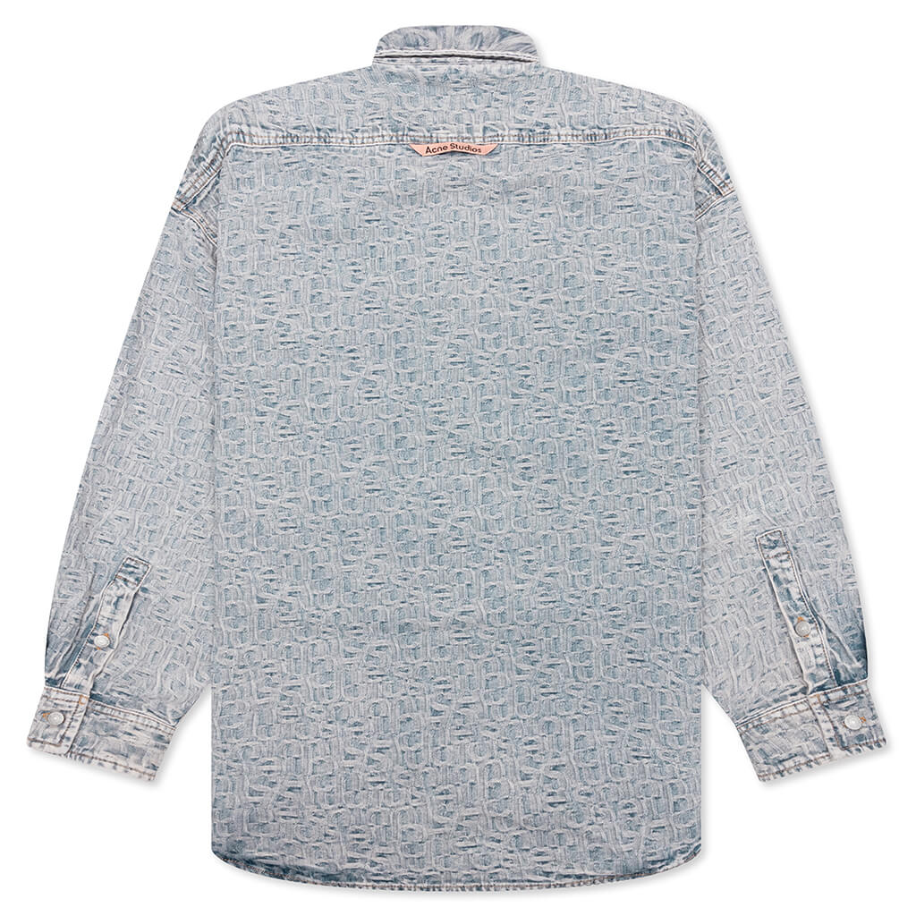 Relaxed Fit Denim Shirt Blue Beige