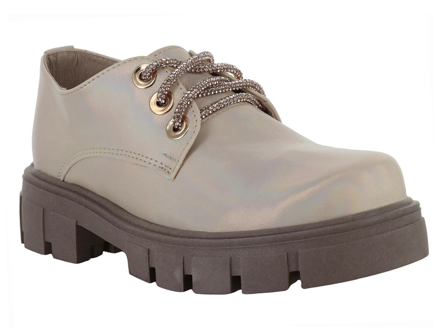 Zapatos Oxford Miroslava Color Platina para Niña