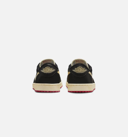 Nigel Sylvester x Air Jordan 1 Retro Low Nitro Mens Lifestyle Shoe Black Muslin Varsity Red Limit One Per Customer
