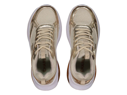 Tenis Charly Oro y Beige para Mujer