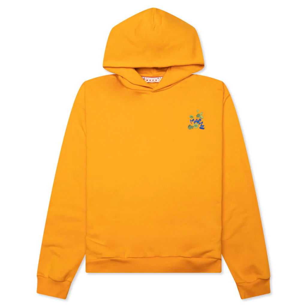 Organic Cotton Sweatshirt With Marni Dripping Print Light Orange