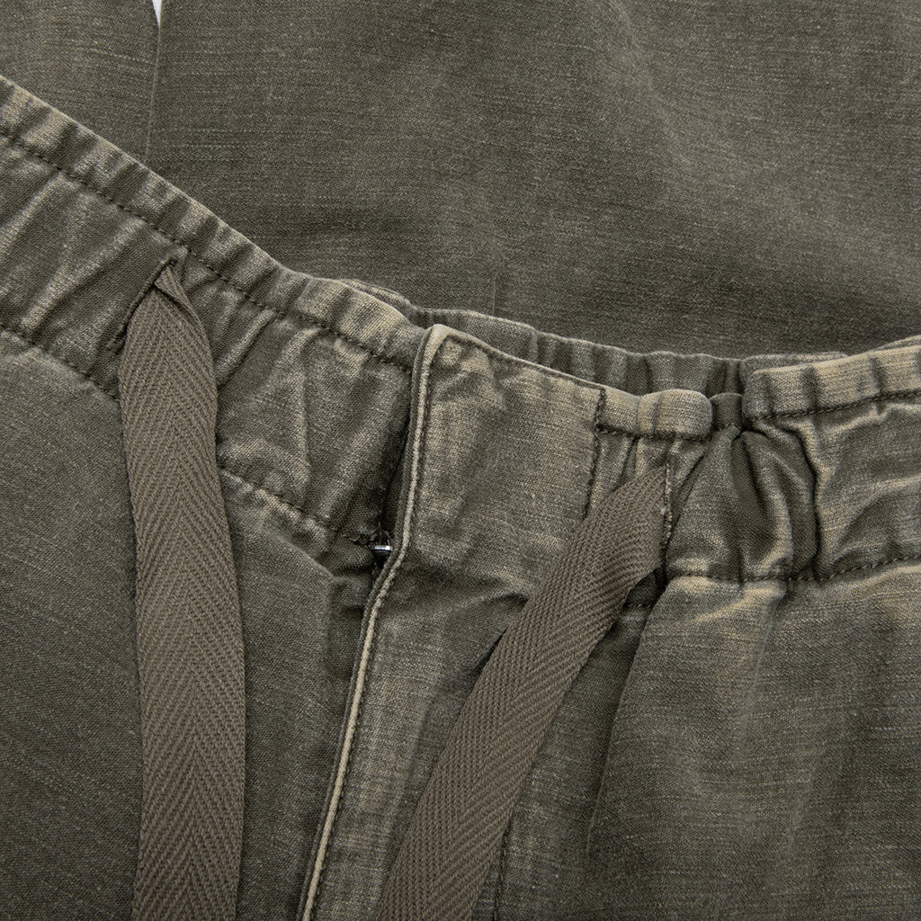 Cotton Satin Cargo Trousers Dark Green