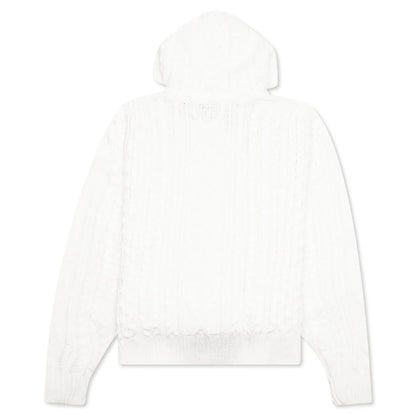 Cable Knit Hoodie Cloud Dancer