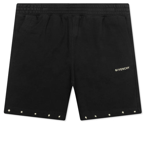Star Print Board Shorts Black