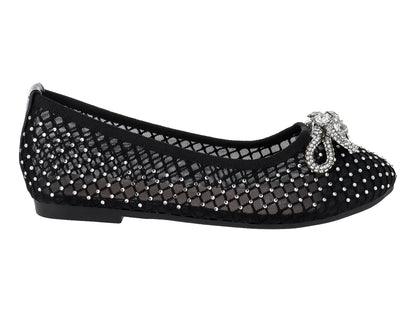 Zapatos Flats Roze Negros para Niña