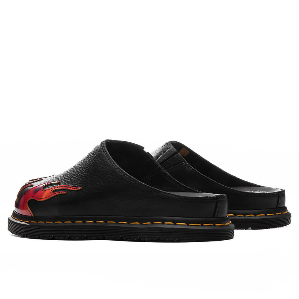 San Mule Flame Black Vibrant Red Dms Yellow
