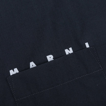 Organic Hidden Logo Poplin Cotton Shirt Dark Ash
