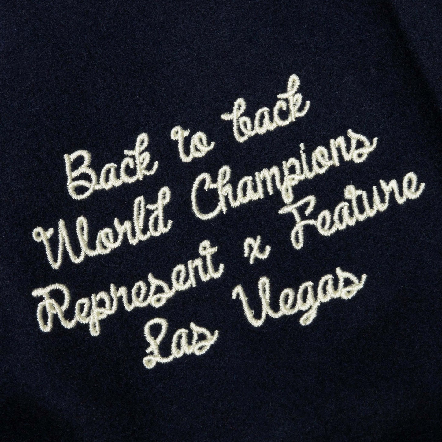 Feature x Represent Champions Varsity Jacket Midnight Navy