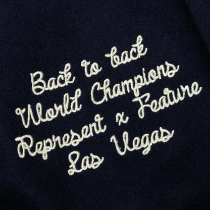 Feature x Represent Champions Varsity Jacket Midnight Navy