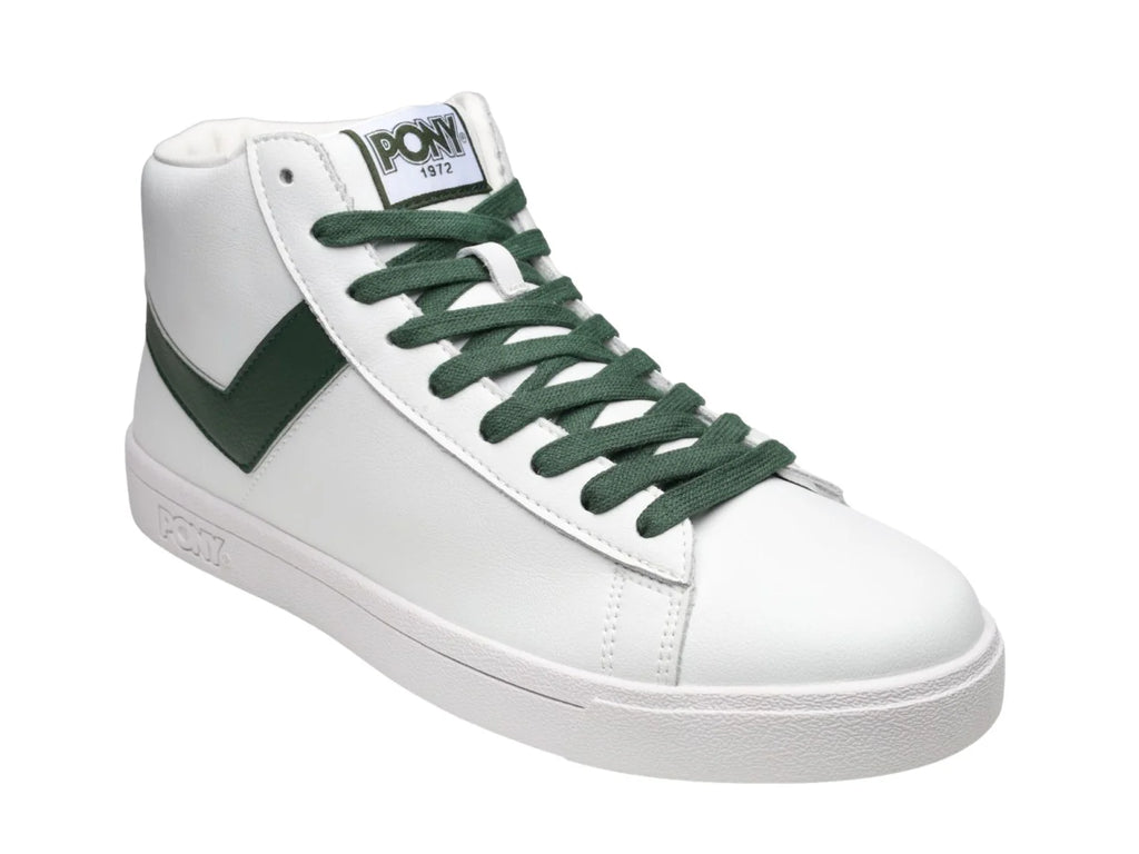 Tenis PONY Top Start HI Blanco y Verde Esmeralda para Hombre