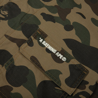 1st Camo Heavy Washed Multi Pocket Cargo L S Shirt Green