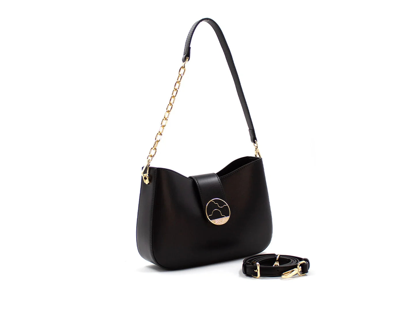 MM Bolsas Bolso de Hombro Negro para Mujer