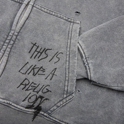 Carrying The Message Zip Hoodie Gray