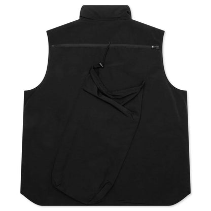 Multi Pocket Zipped Down Vest Black