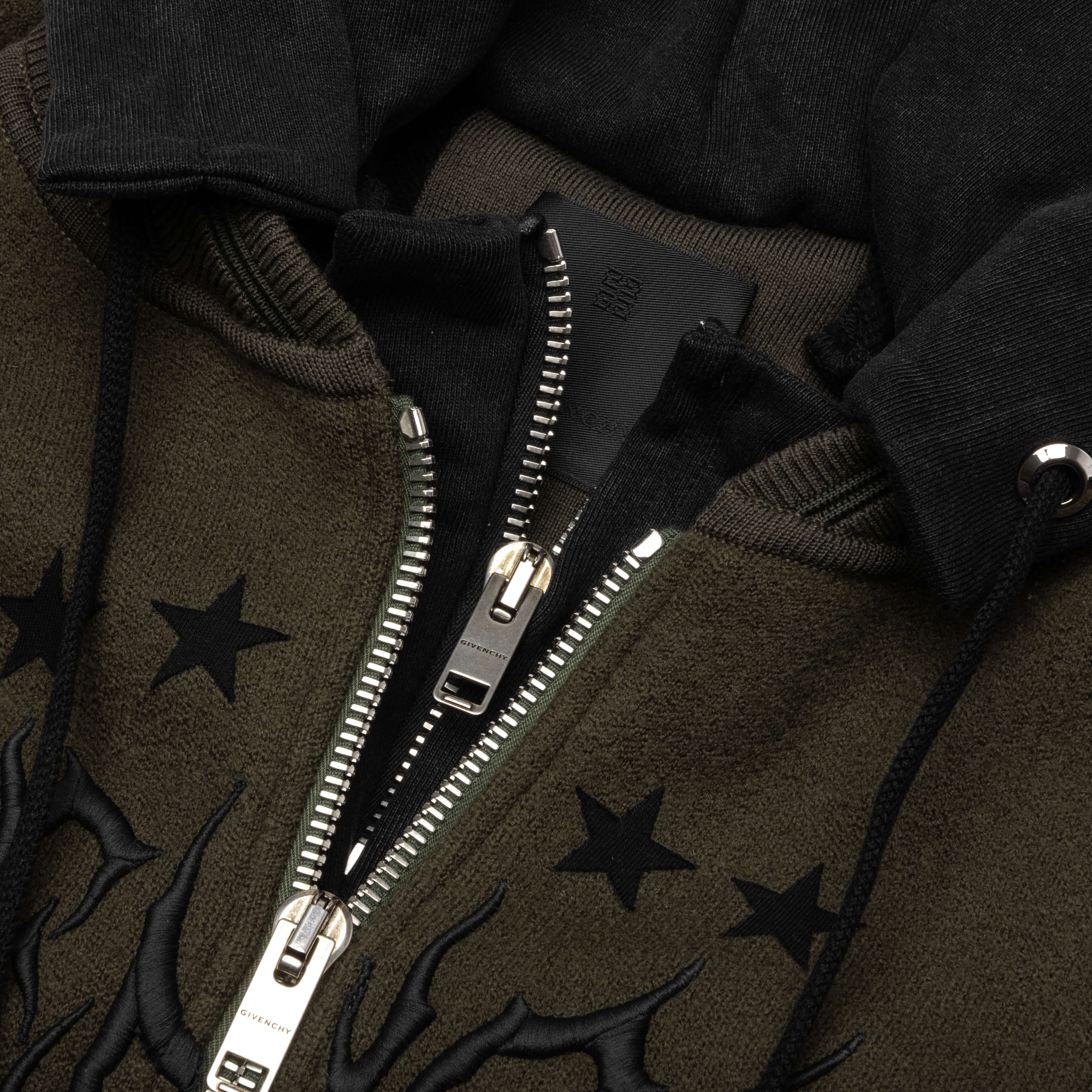 Hooded Varsity Jacket Military Green