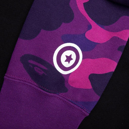 Color Camo Shark Full Zip Hoodie Purple