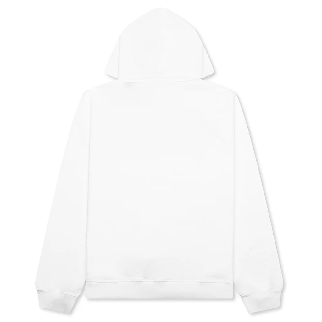 Painted On Collage Red Logo Hoodie Lily White