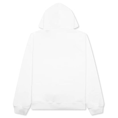 Painted On Collage Red Logo Hoodie Lily White