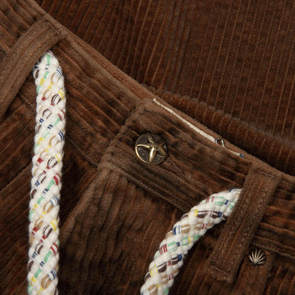 Patchwork Corduroy Shorts Brown