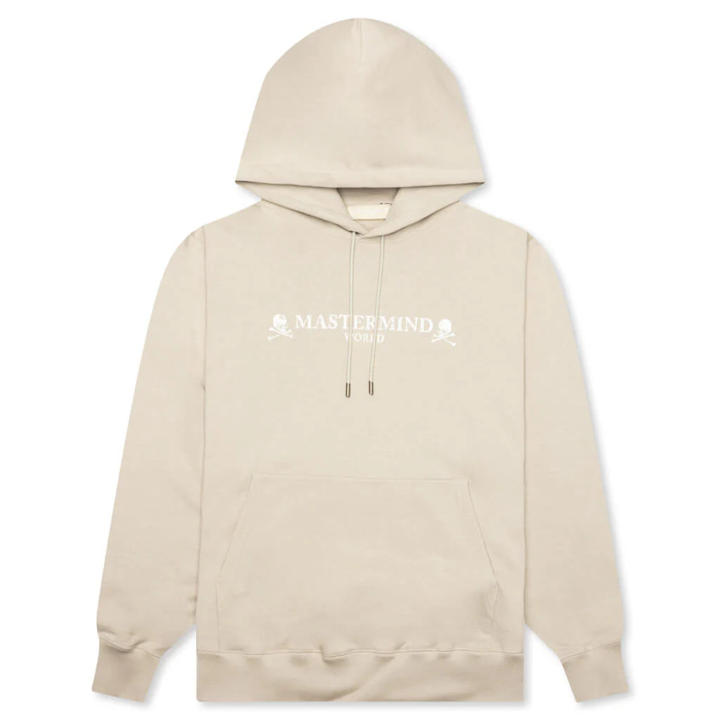 Logo Print Hoodie Beige
