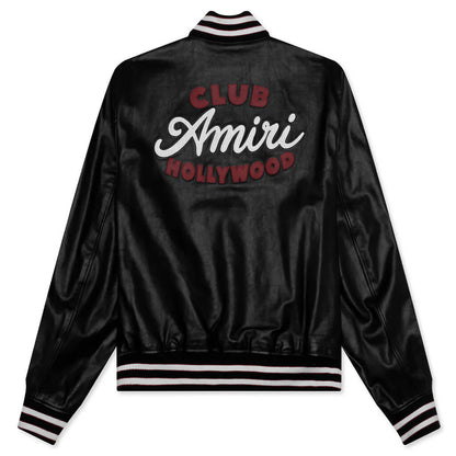 Club Amiri Leather Varsity Black
