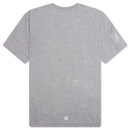 GVCY Floral Printed Crewneck T Shirt Light Grey Melange