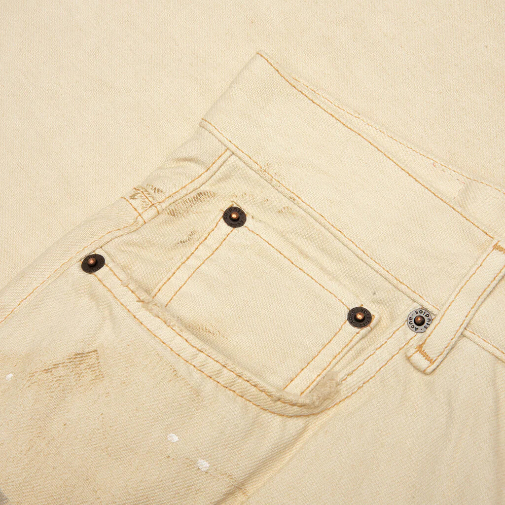 Distressed Denim Shorts White
