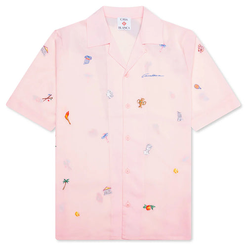 Embroidery Motifs Logo S S Shirt Light Pink