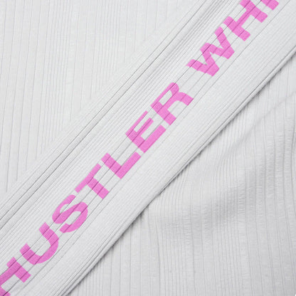 Hustlr White Rib L S Tee White