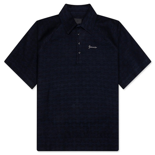 Monogram 72 Jacquard Polo Black Navy