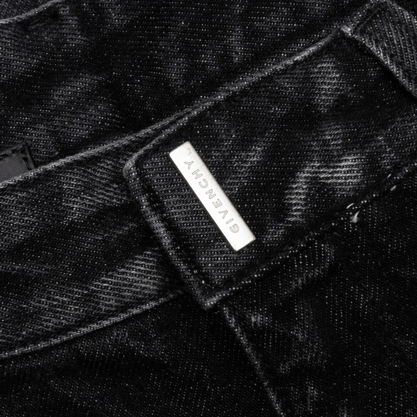 Slim Fit Denim W Zips Black White