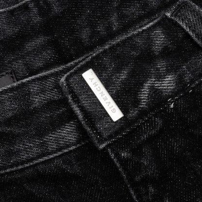 Slim Fit Denim W Zips Black White