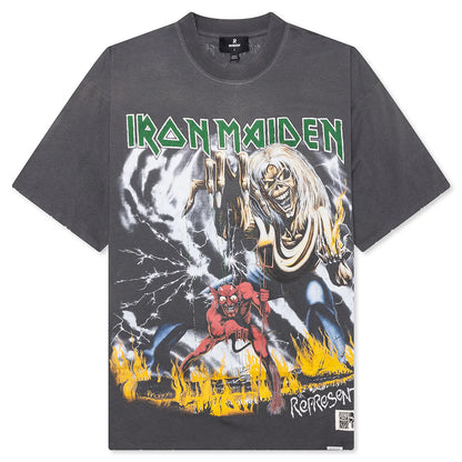 Represent x Iron Maiden Number Of Beast T Shirt Sunfade Grey
