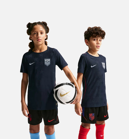 USMNT 2026 27 Match Away Aero Fit Soccer Authentic Grade School Jersey Dark Obsidian University Red Pure Platinum