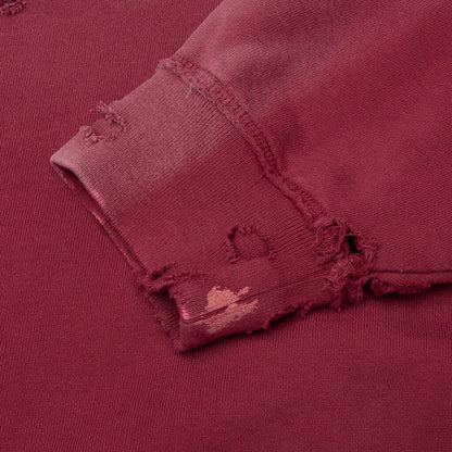 Luke Fleece Hoodie Burgundy
