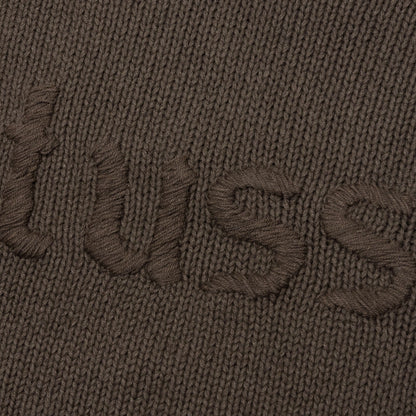Roll V Neck Logo Sweater Brown